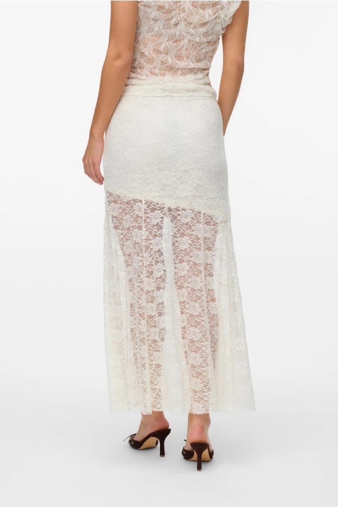 VMOLLIE HW LONG LACE SKIRT JRS EXP 10337965 Antique White
